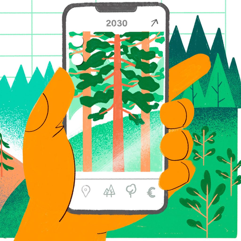 metsäsuunnitelma kännykässä