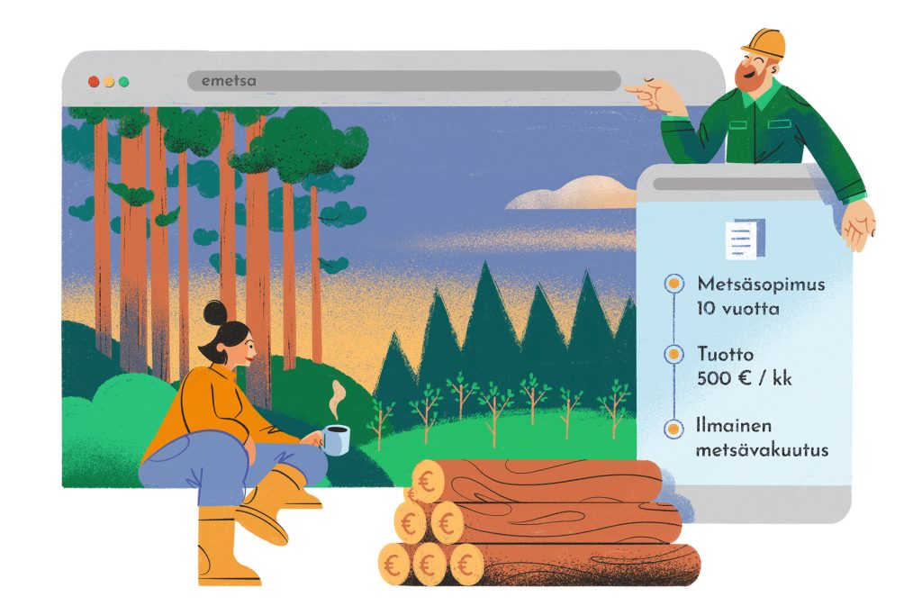 Metsäsopimus-laskuri antaa suuntaa antavan arvion tuotoista